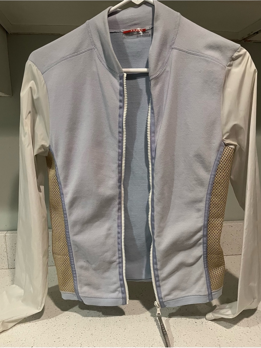 Prada Sport Y2K Ice Blue Jacket with Gold Mesh- US Size 4, Italian Size 40 - Picture 9 of 16